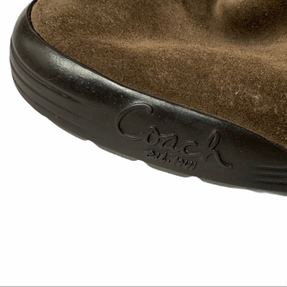 Coach “Tatum” Wool and Suede Logo Foldover Boots 7 - Picture 3 of 11